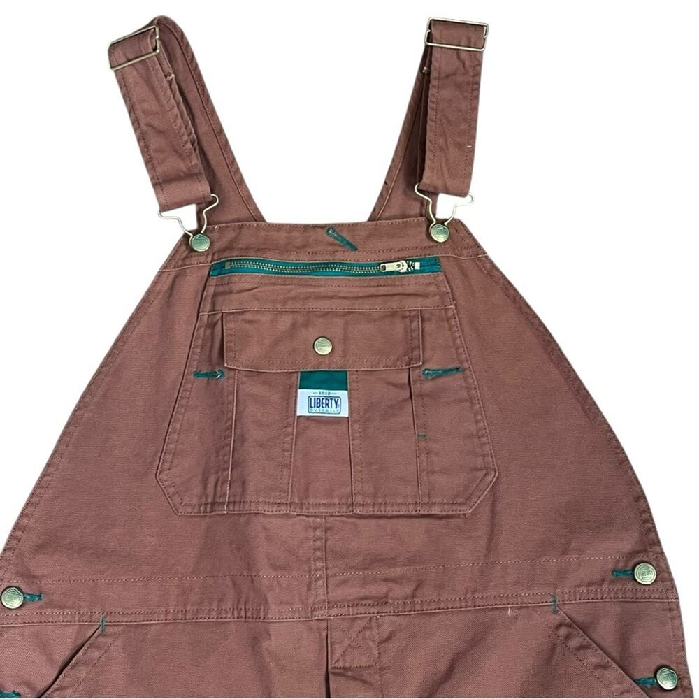 Liberty Bib Overalls Brown Canvas Workwear Mens 38x30 Casual Farm Relaxed NWOT - Picture 3 of 12